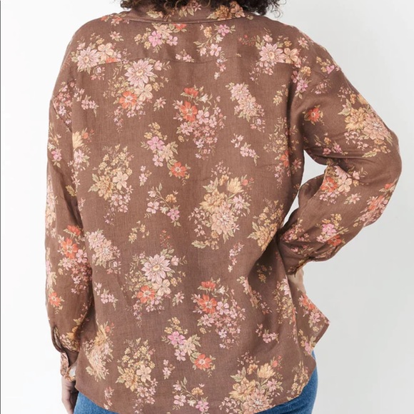 Spell Meadowland Linen Blouse in Hazelnut - Picture 3 of 11